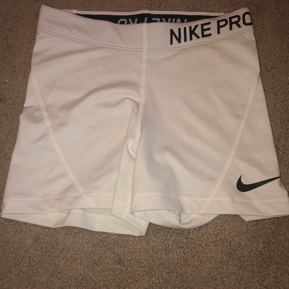 White Nike Pro Shorts